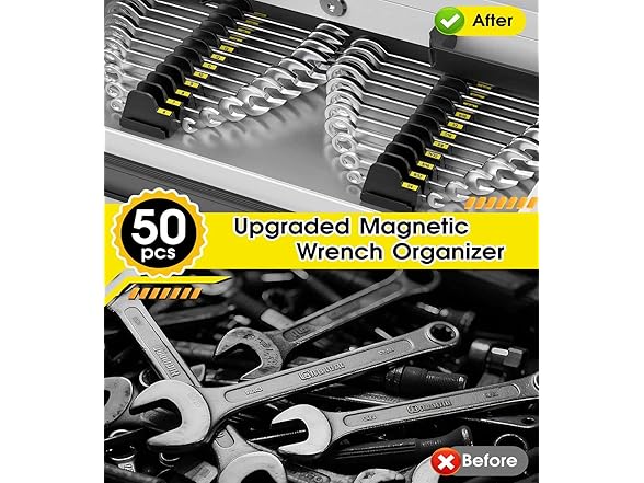 (50 Piece) Magnetic Wrench Organizer Set