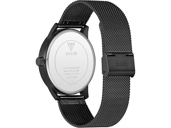 GUESS Men's 44mm Watch Black Steel Mesh (U1472G3M)