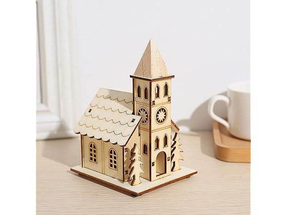 NUOBESTY 2pcs LED Light up Wooden Christ
