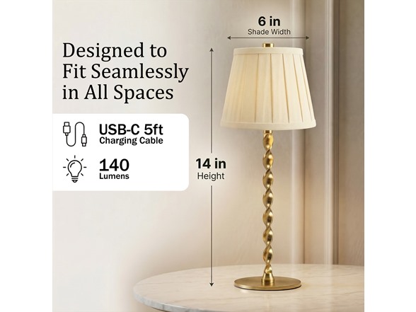 Twist Stem Wide Pleated Lamp
