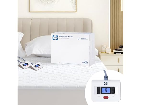 Sealy Heated Mattress Pad Dual Control with 10 Heat Settings