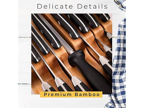 16 Knife Bamboo Drawer Organizer