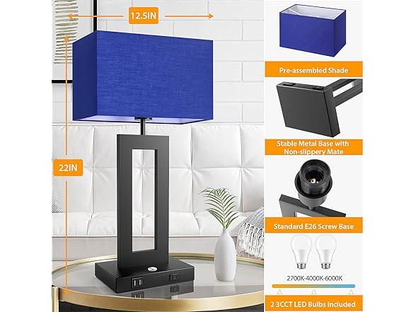 Kondras 3 Color Temperatures Table Lamps