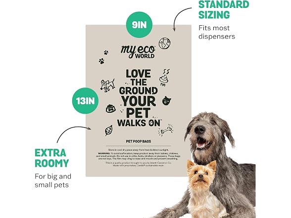 MyEcoWorld® Compostable Pet Poop Bags - Made