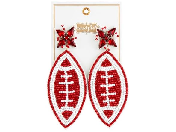 Mud Pie Red Gameday Earrings