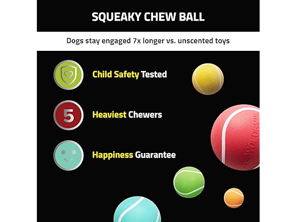 Playology Squeaky Chew Ball Dog Toy Chicken Scent