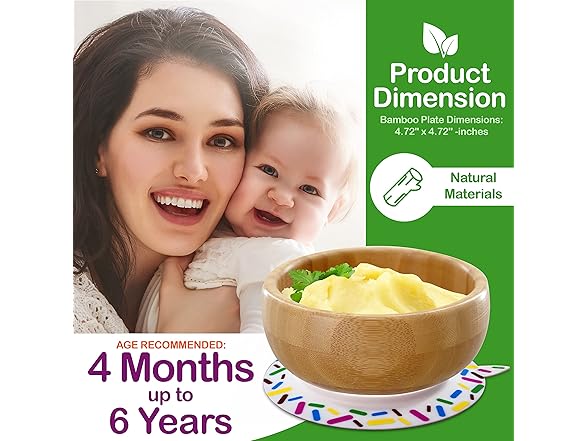 NutriChef NutriChef Bamboo Baby Feeding Bowl - Wooden Inf