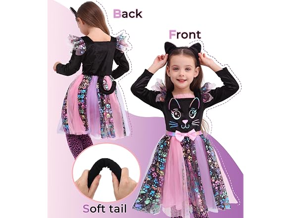 Wizland Cute Cat Costume for (5-6years)