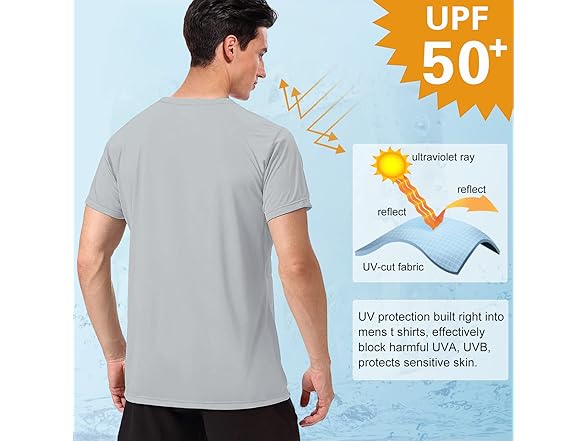 MeetHoo Men's Grey Swim Shirt (M)