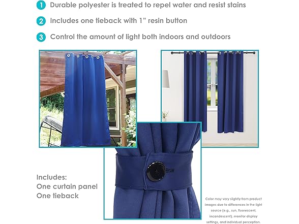 Sunnydaze Decor Blackout Curtain - Blue
