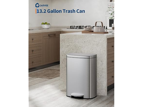 Takywep 13 Gal/50L & 2.6 Gal/10L Stainless Steel Trash Can Combo Set