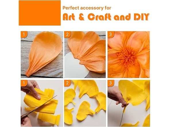 PartyWoo Orange Boho Crepe Paper Streamers