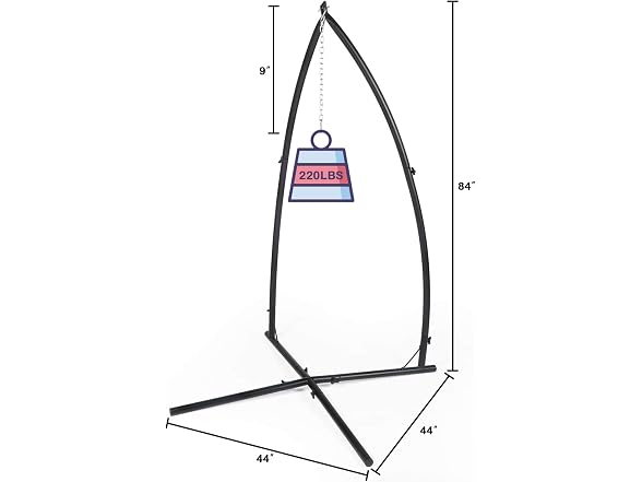 LAZZO C-Type Hammock Chair Stand,Steel Rack Stand