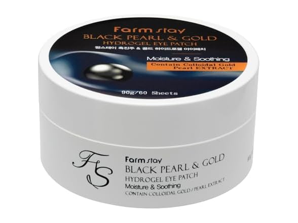 FARMSTAY Black Pearl and Gold Hydrogel Eye Patch 
