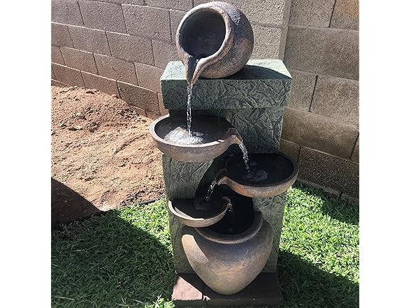 Sunnydaze 39-Inch Cascading Earthenware Fountain