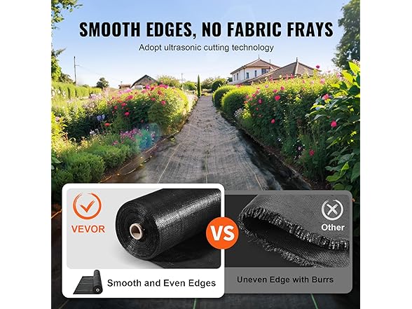 VEVOR 4FTx300FT Premium Heavy Duty Weed Barrier Landscape Fabric