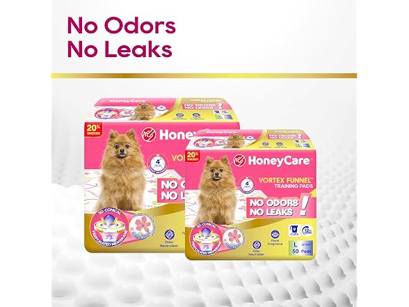 HoneyCare Vortex Funnel Pink Printed Training Pads L