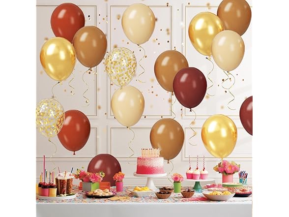100 Brown and Gold Balloon Set