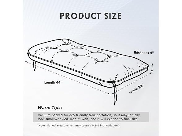 PNP HWJIAJU Bench Cushion 44x22x4