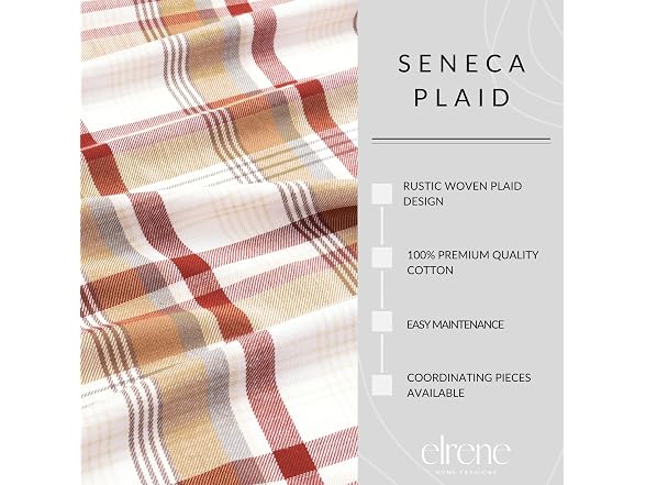 Threadmade Seneca Plaid Harvest Cotton Napkins, Set of 8