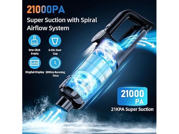 21KPa Handheld Vacuum for Car & Home