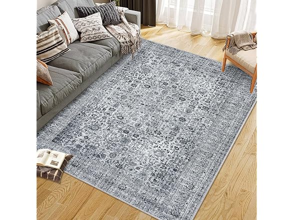 GarveeHome Washable Rug 5x7 Boho Grey