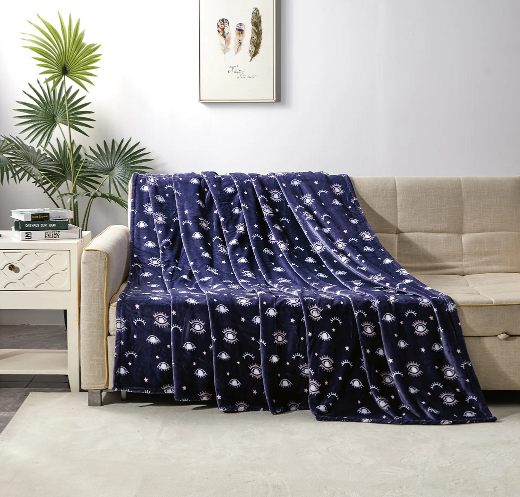 Luxury Home Evil Eye Embossed Microplush Blanket - Gallery 5
