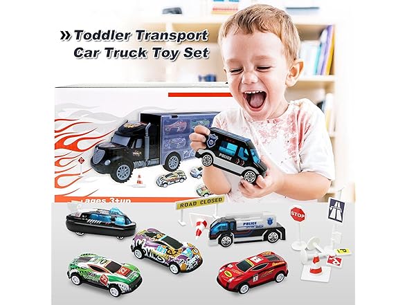 JODUDLR Transport Cars Carrier Set