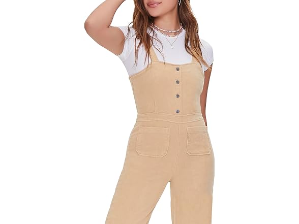 Forever 21 (L) Button-Up Straight-Leg Jumpsuit