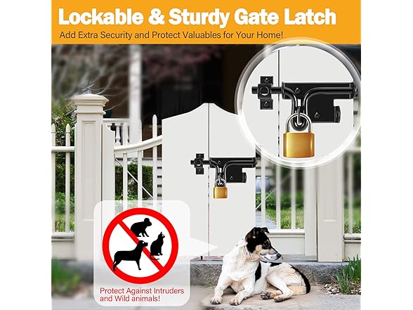 Door Lock Bolt Gate Latch - Choose Size