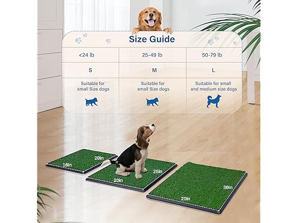 FluffyDream Dog Grass Pad with Tray, 20"x25"