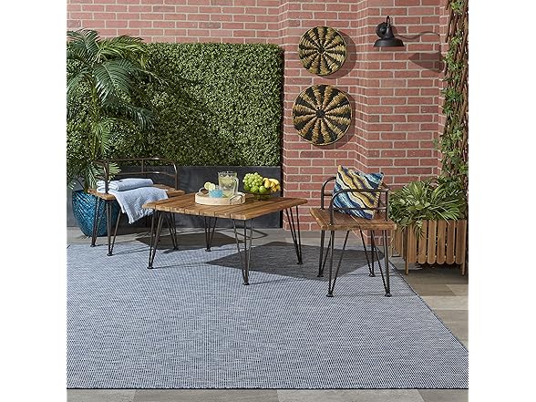 Nourison Positano Indoor-Outdoor Navy Blue 5' x 7' Rug