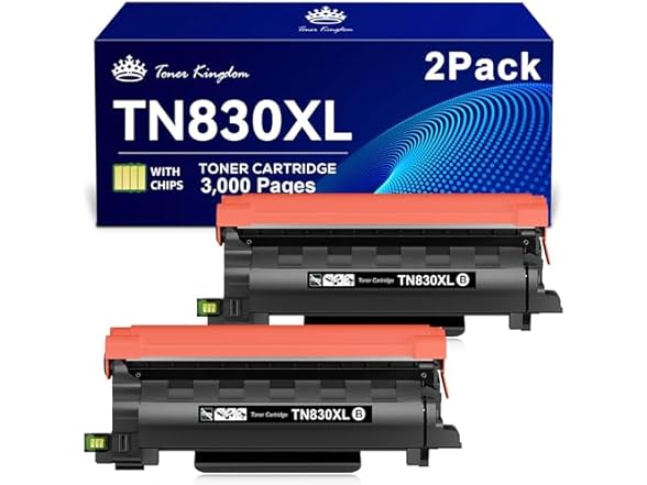 Toner Kingdom TN830XL Toner Cartridge, 2 Pack