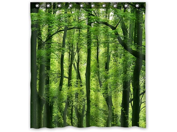 FMSHPON Fresh Green Forest Shower Curtain