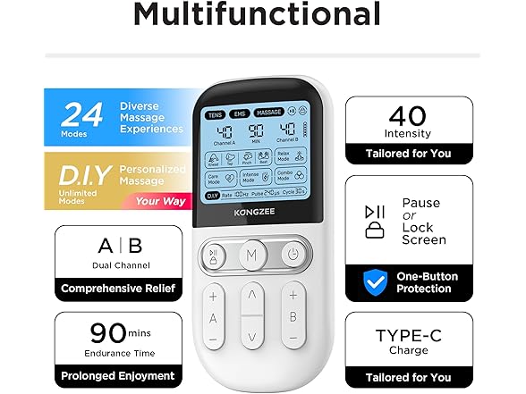 4-in-1 TENS Unit & Muscle Stimulator