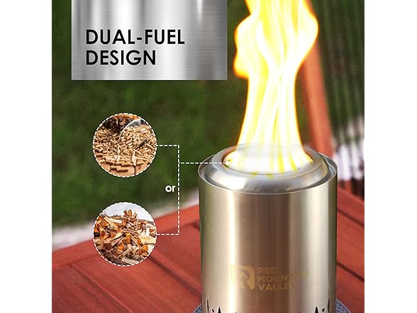 Red Mountain Valley Smokeless Tabletop Fire Pit, Silver