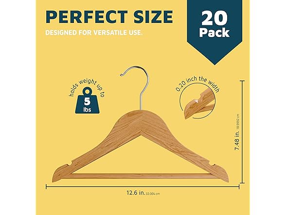 Natural Color Wooden Kids Hangers 20 Pack