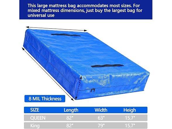 Demiwise Heavy Duty Mattress Bags Blue