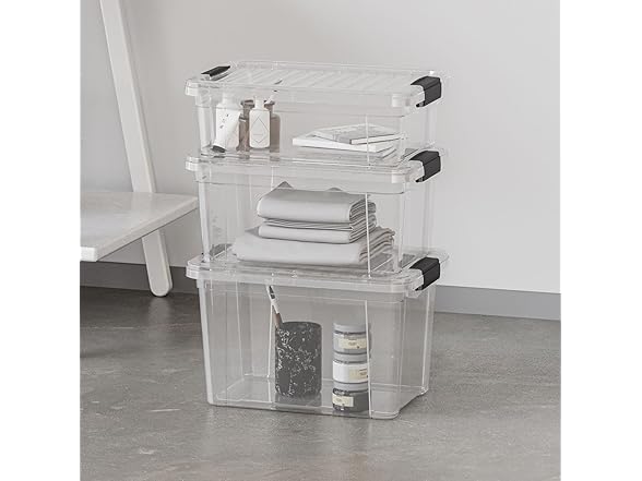 Superio Storage Bins with Lids- 12 Pack