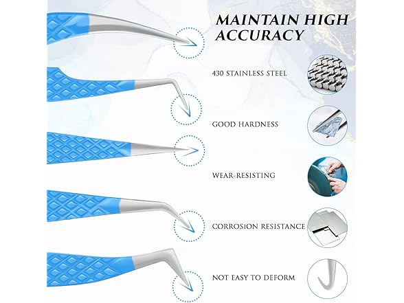 TrendGenics Eyelash Extensions Tweezers