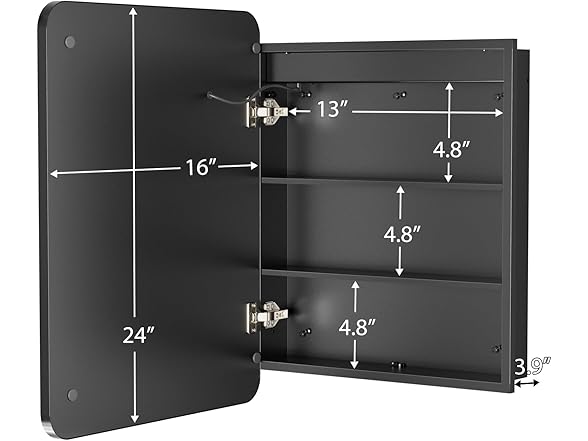 ROOMTEC Lighted Medicine Cabinet with Mirror