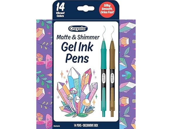 Crayola Gel Ink Pen Marker Set 14 Matte & Glitter