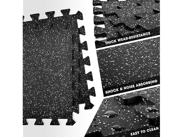 Yes4All Rubber Floor Mats 24 Sq Ft