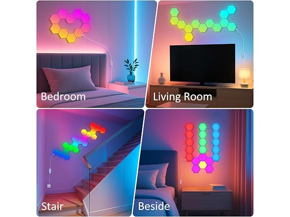 MeRGBWLife 12 Pack Hexagon LED Wall