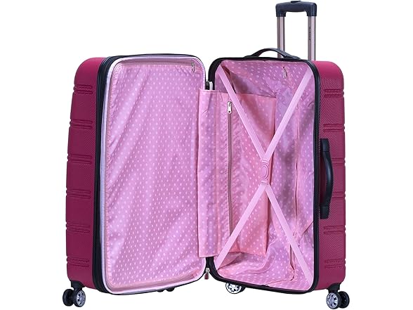 Rockland Melbourne Hardside 2PC Luggage, Magenta, (20"/28")