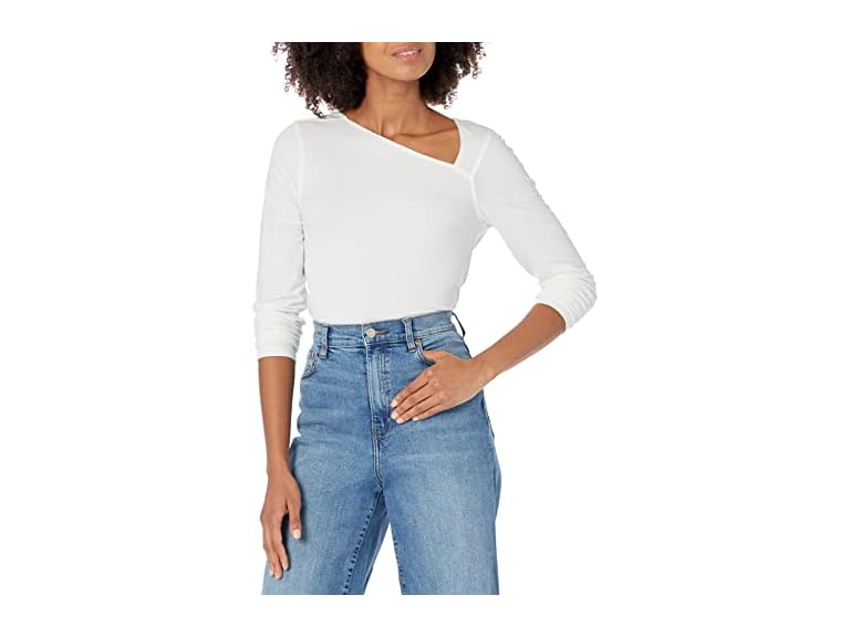 The Drop Women (L) Neil Long Sleeve Top White