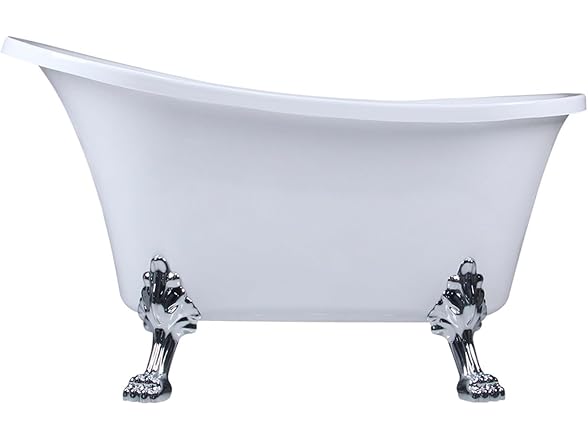 Kingston Brass Clawfoot Tub,Glossy White/Polished Chrome