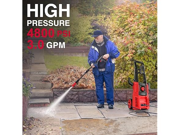 Electric Pressure Washer, 1850 PSI Max,1.0 GPM, 5" Wheels, 18M Cord
