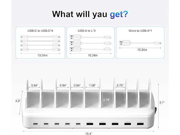 COTOP 510W 10-Port Charging Station