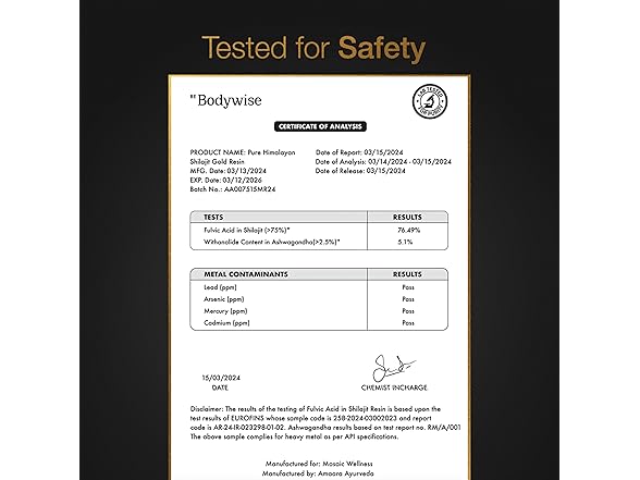 Be Bodywise Shilajit Gummies 60ct